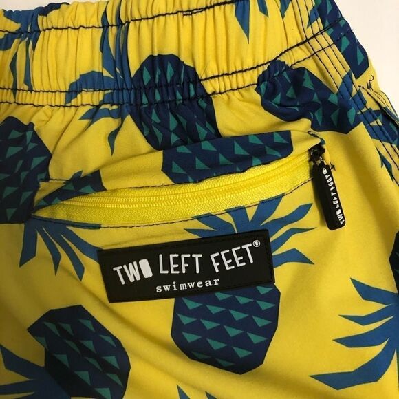 Two left feet swim wear Board Shorts bathing suit yellow pineapple M- 32 - Picture 3 of 9